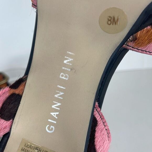 Gianni Bini Veronica Leopard Print Hair on Hide Strappy Heeled Sandals 8 - Picture 13 of 13